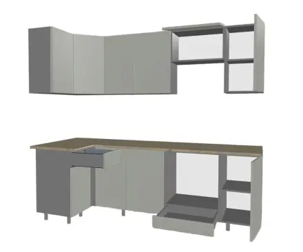 Кухня «арт. 5 Графит шагрень Дуб сонома 1000х2450»